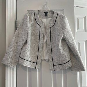 White Ann Taylor Tweed Open blazer jacket